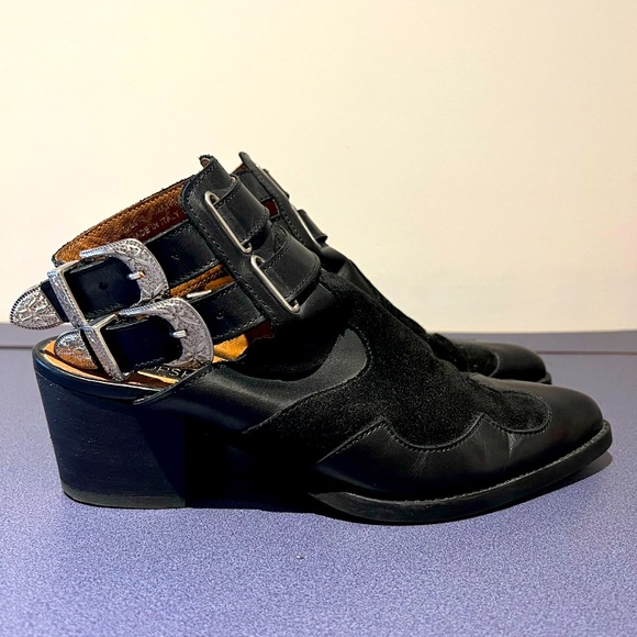 Topshop Western Open Heel Bootie with Double Ankle Strap - Picture 1 of 6